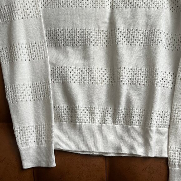 NWT! White Lightweight Cardigan / Buttondown Sweater - Picture 10 of 12